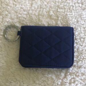 Navy Snap Card Holder with keychain